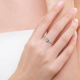 Water Drop Shape CZ Sterling Silver Rings for Women Wedding