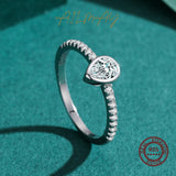 Water Drop Shape CZ Sterling Silver Rings for Women Wedding