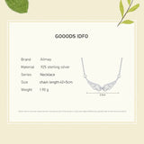 CZ Angel Wings Pendant Necklace 925 Silver Jewelry