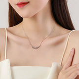 CZ Angel Wings Pendant Necklace 925 Silver Jewelry