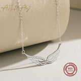 CZ Angel Wings Pendant Necklace 925 Silver Jewelry