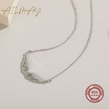 CZ Angel Wings Pendant Necklace 925 Silver Jewelry
