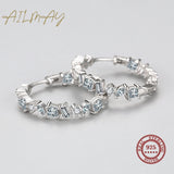 Irregular Geometric Zircon Earrings 925 Silver