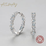 Irregular Geometric Zircon Earrings 925 Silver