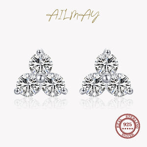 925 Silver CZ Earrings Women Wedding Jewelry