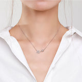925 Silver Clear CZ Snowflake Pendant Necklace