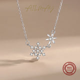925 Silver Clear CZ Snowflake Pendant Necklace