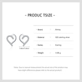 925 Sterling Silver CZ Hearts Stud Earrings For Women Christmas Gift