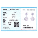 925 Silver Clear CZ Round Drop Earrings Wedding Jewelry Women Gift