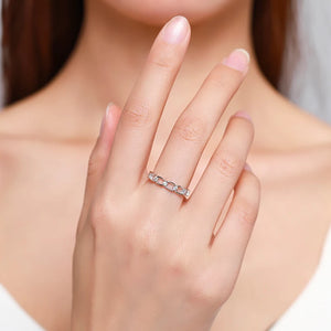 925 Silver CZ Geometric Rings for Women Wedding Jewelry