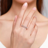 925 Silver CZ Geometric Rings for Women Wedding Jewelry