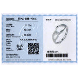 925 Silver Geometric Ring Clear Zirconia Fine Jewelry