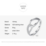 925 Silver Geometric Ring Clear Zirconia Fine Jewelry