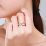 925 Silver Geometric Ring Clear Zirconia Fine Jewelry