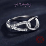 925 Silver Geometric Ring Clear Zirconia Fine Jewelry