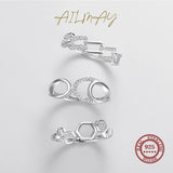 925 Silver Honeycomb CZ Finger Ring Clear Fine Jewelry
