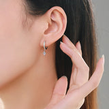 925 Sterling Silver CZ Hoop Earrings Wedding Jewelry