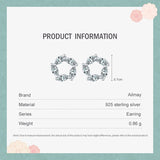 925 Silver CZ Stud Earrings Flower Charm Wedding Jewelry
