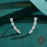 925 Silver Water Drop CZ Long Earrings Wedding Jewelry Gift