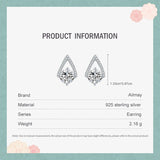 925 Silver Water Drop CZ Stud Earrings Wedding Jewelry