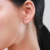 925 Silver Round Earrings Clear CZ Hypoallergenic