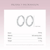 925 Silver Round Earrings Clear CZ Hypoallergenic