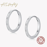 925 Silver Round Earrings Clear CZ Hypoallergenic