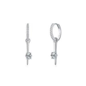 925 Silver Clear Zircon Hoop Earrings Hypoallergenic Jewelry