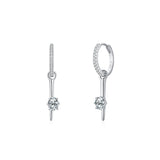 925 Silver Clear Zircon Hoop Earrings Hypoallergenic Jewelry