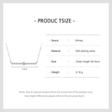 925 Silver Line Pendant Necklaces Clear CZ Wedding Jewelry
