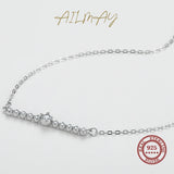 925 Silver Line Pendant Necklaces Clear CZ Wedding Jewelry