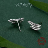 925 Silver Zircon Line Stud Earrings Wedding Jewelry