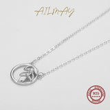925 Silver Spring Tree Leaf Dangle Pendant Necklace Clear CZ Jewelry