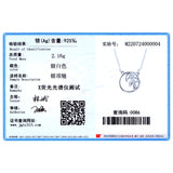 925 Silver Spring Tree Leaf Dangle Pendant Necklace Clear CZ Jewelry