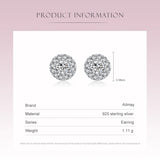 925 Silver Sun Flower CZ Earrings Women Wedding Jewelry