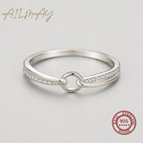 Geometric Clear CZ Finger Rings 925 Sterling Silver Jewelry