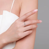 Geometric Clear CZ Finger Rings 925 Sterling Silver Jewelry