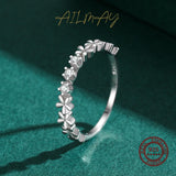 925 Silver CZ Daisy Flower Stackable Rings Romantic Wedding Jewelry