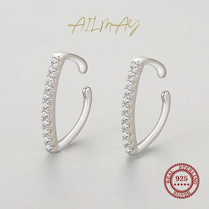 925 Silver Ear Clip Earring CZ Fine Jewelry