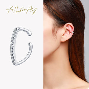 925 Silver Ear Clip Earring CZ Fine Jewelry