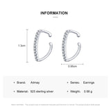925 Silver Ear Clip Earring CZ Fine Jewelry