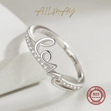 925 Sterling Clear Zircon Romantic Love Fine Jewelry