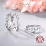 Vintage 925 Silver Zircon Finger Rings for Women