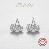 Hypoallergenic 925 Sterling Silver Cherry Earrings CZ For Women Girls