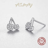 Hypoallergenic 925 Sterling Silver Cherry Earrings CZ For Women Girls