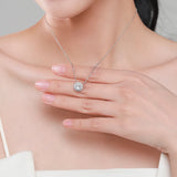 Clear Zircon 925 Sterling Silver Necklace For Women Fine Wedding Jewelry