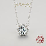 Clear Zircon 925 Sterling Silver Necklace For Women Fine Wedding Jewelry