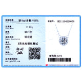 Clear Zircon 925 Sterling Silver Necklace For Women Fine Wedding Jewelry