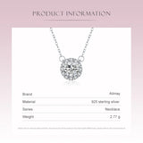 Clear Zircon 925 Sterling Silver Necklace For Women Fine Wedding Jewelry