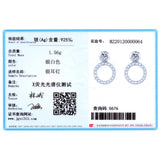 925 Sterling Silver Love Dangle Zircon Earrings Wedding Jewelry